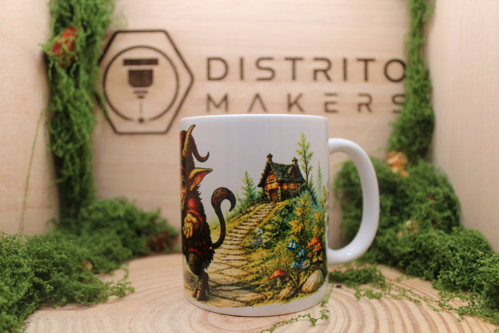Taza Mitología Asturiana Diañu Burlón