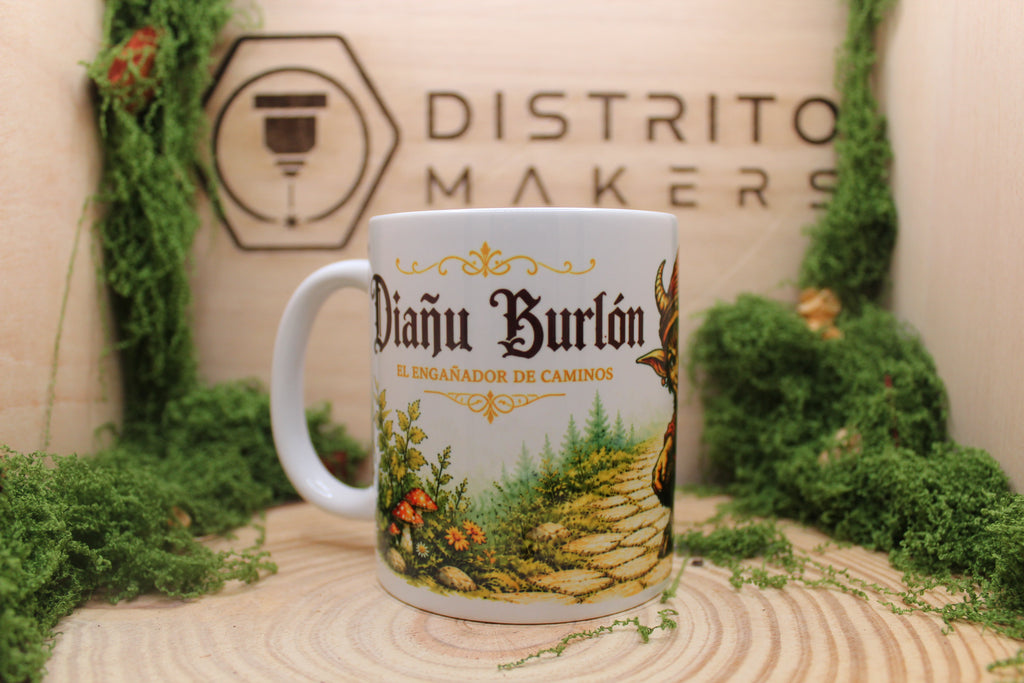 Taza Mitología Asturiana Diañu Burlón