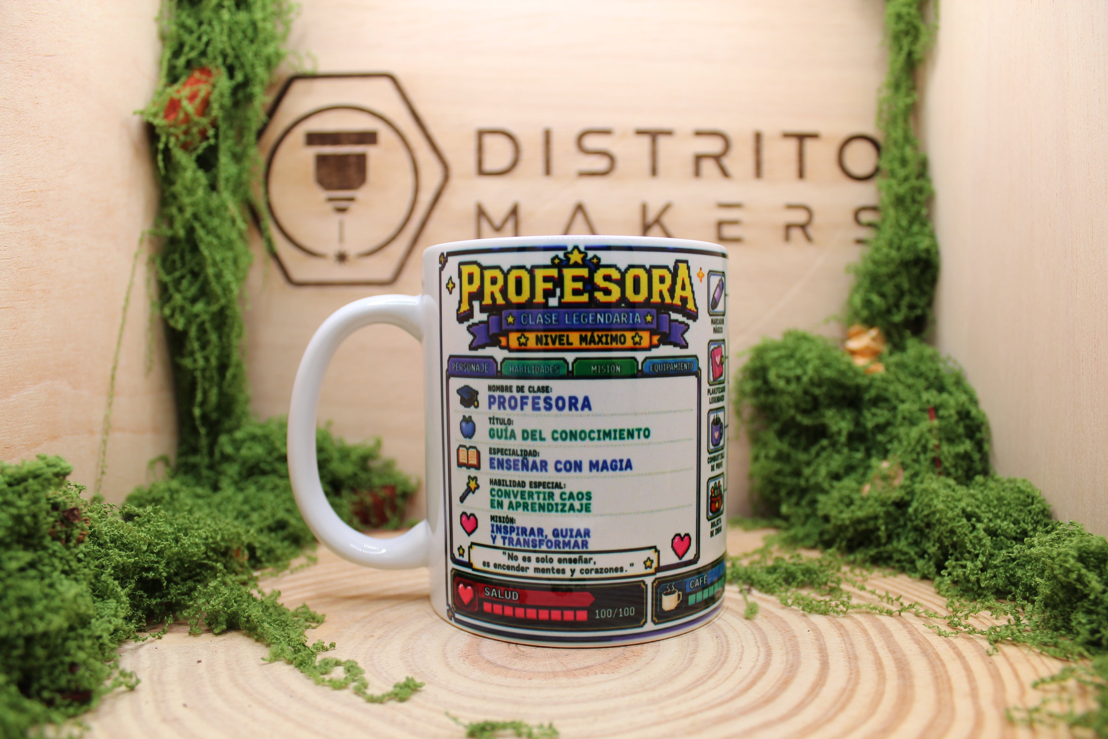 Taza Profesora Pixel Art - Clase Legendaria