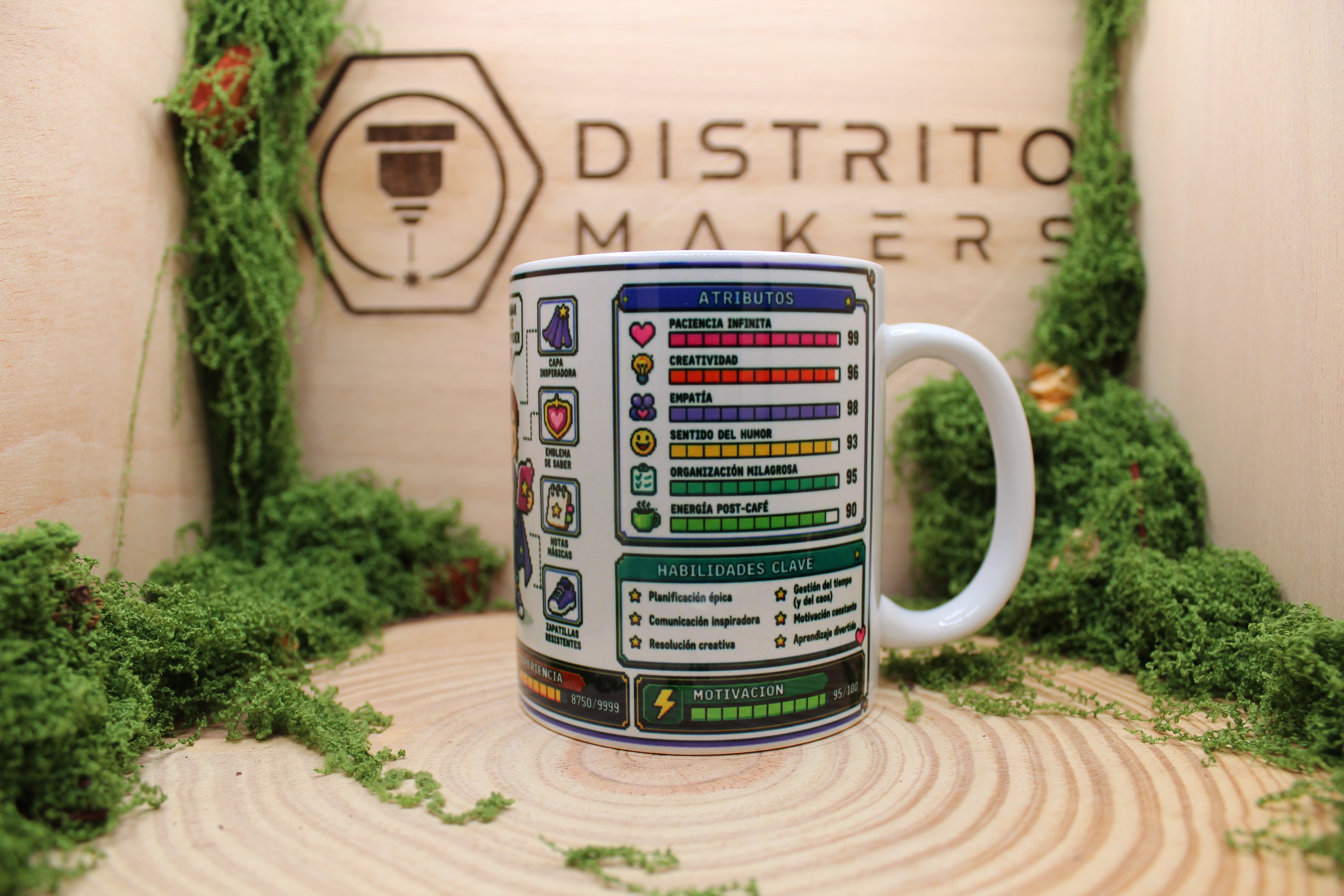 Taza Profesora Pixel Art - Clase Legendaria