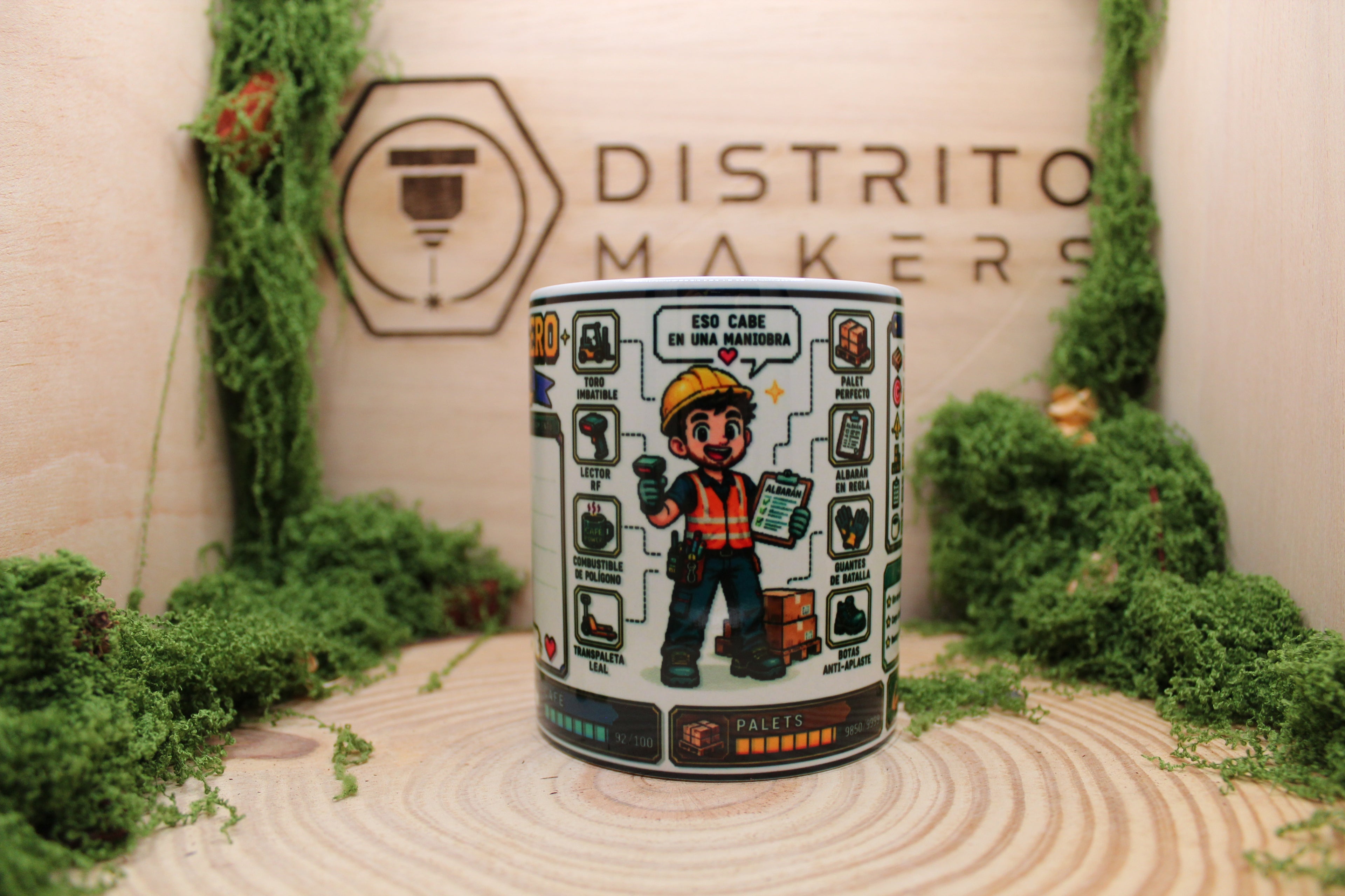 Taza Carretillero Pixel Art - Clase Legendaria