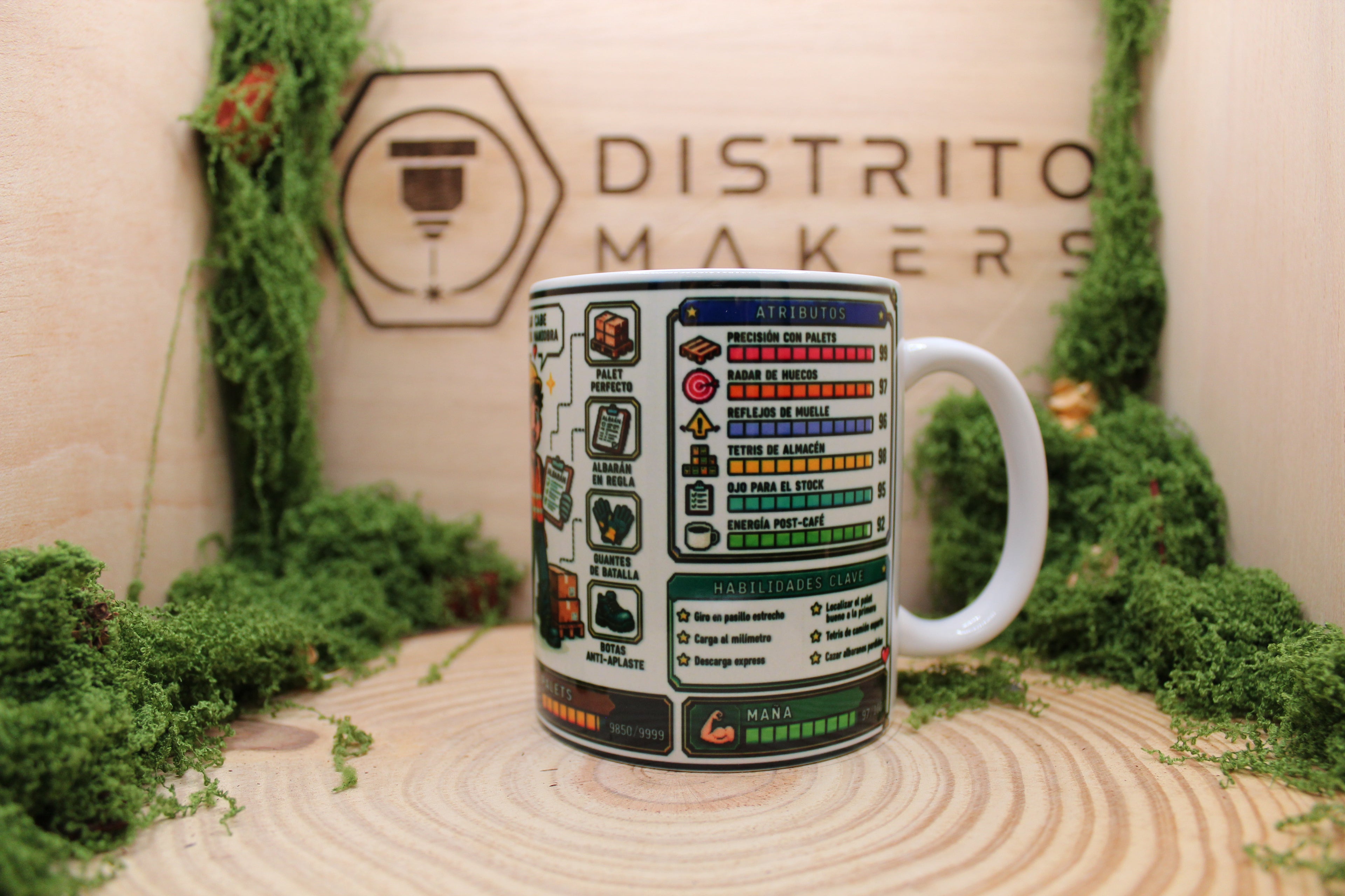 Taza Carretillero Pixel Art - Clase Legendaria