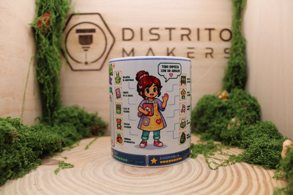 Taza Educadora Infantil Pixel Art - Clase Legendaria