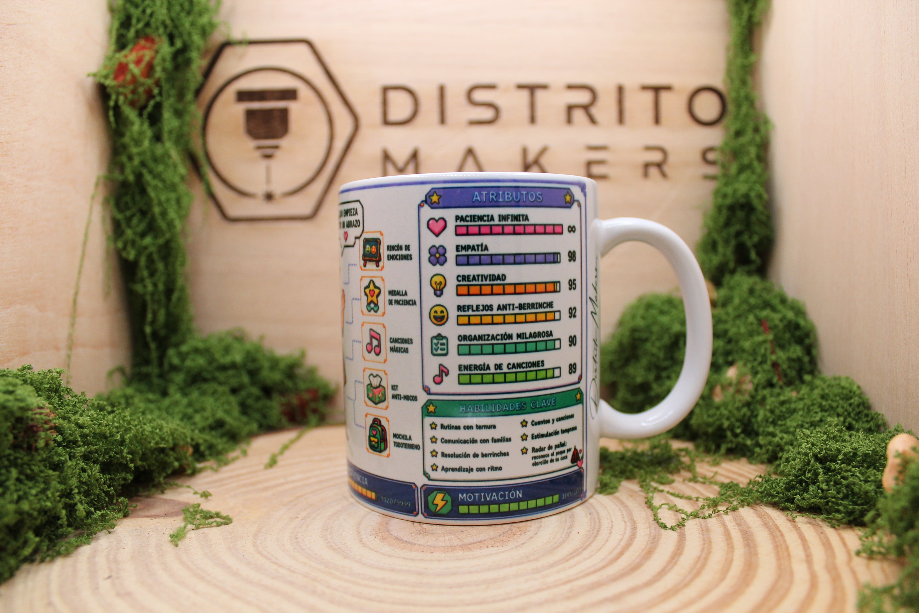 Taza Educadora Infantil Pixel Art - Clase Legendaria