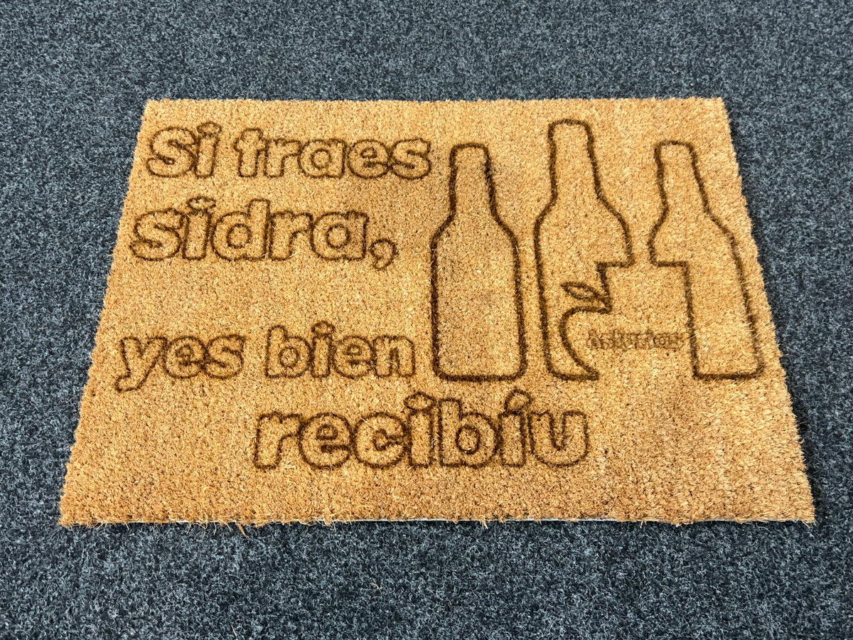 Felpudo de coco 'Si traes sidra, yes bien recibíu'